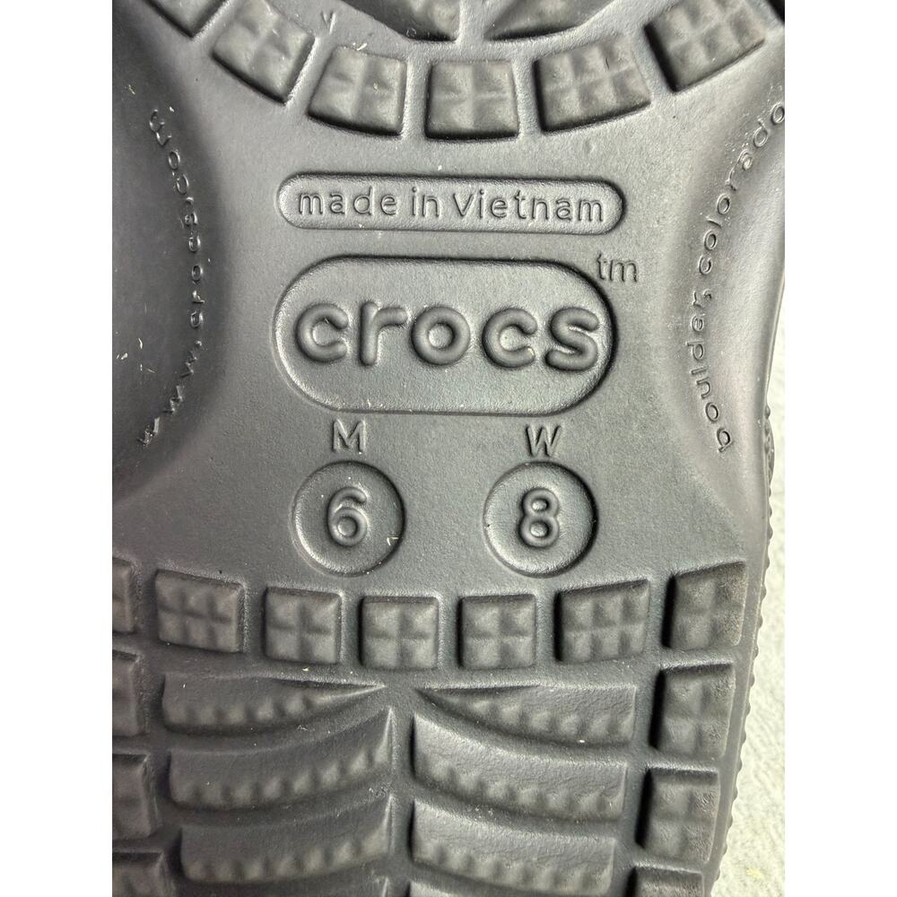 Crocs Classic Unisex Clogs Women's 8 Men's 6 Black Heel Strap Comfort Shoes - Picture 9 of 9